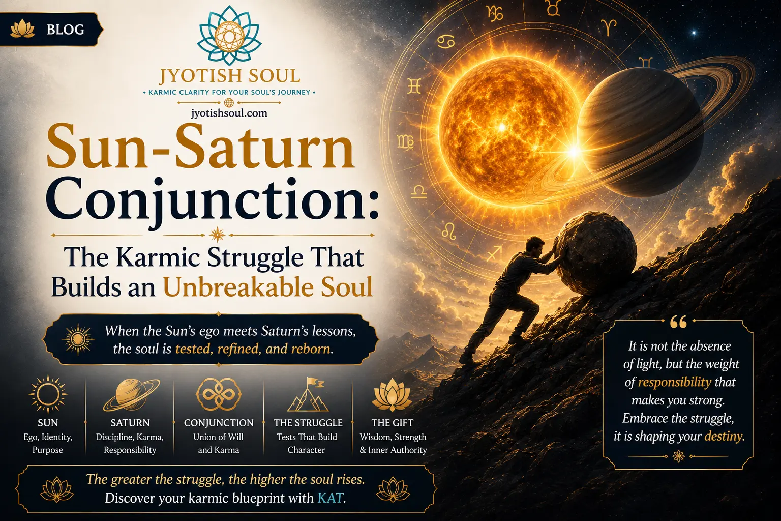 Sun-Saturn Conjunction: The Karmic Struggle That Builds an Unbreakable Soul
