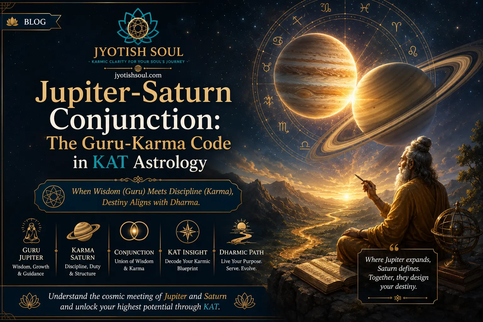 Jupiter-Saturn Conjunction: The Guru-Karma Code in KAT Astrology